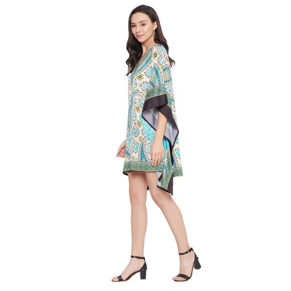 Womens Short Printed Dress One size Tunic Tops - Picture 4 of 8